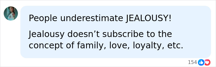 A comment on social media about a track star's mother, mentioning jealousy as a motive. A comment on social media about a track star's mother, mentioning jealousy as a motive.
