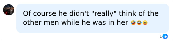 A social media comment about a man's thoughts during Bonnie Blue's baby shower scandal, with laughing emojis. A social media comment about a man's thoughts during Bonnie Blue's baby shower scandal, with laughing emojis.