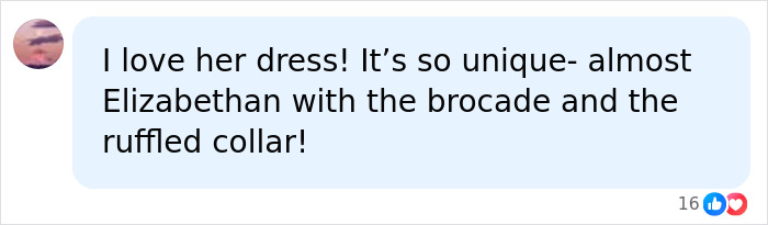 A social media comment admiring a unique wedding dress from Prince William's 'decoy' girlfriend's fairytale wedding. A social media comment admiring a unique wedding dress from Prince William's 'decoy' girlfriend's fairytale wedding.