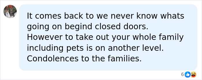 A social media comment reflects on the Michigan family tragedy, underscoring the shock and sorrow for the family.