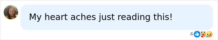 A social media comment reading My heart aches just reading this! regarding a Michigan man who takes lives.