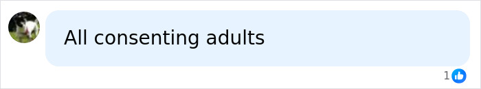 Screenshot of a social media comment stating 'All consenting adults', referencing Bonnie Blue's pregnancy events. Screenshot of a social media comment stating 'All consenting adults', referencing Bonnie Blue's pregnancy events.