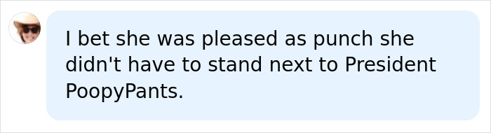 A social media comment about Meloni's positive reaction to Trump's NATO family photo snub. A social media comment about Meloni's positive reaction to Trump's NATO family photo snub.