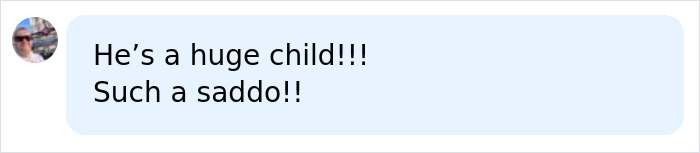 A social media comment reacting to Trump's NATO family photo snub, calling him a huge child and a saddo. A social media comment reacting to Trump's NATO family photo snub, calling him a huge child and a saddo.