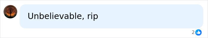A social media comment reacting to the sad news of Hannah Rapp's passing, likely from her memorial.
