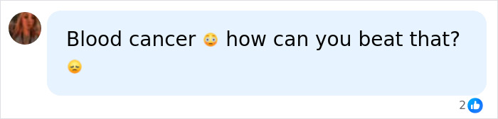 A social media comment questioning beating blood cancer, connecting to a weakened immune system and pneumonia risk. A social media comment questioning beating blood cancer, connecting to a weakened immune system and pneumonia risk.
