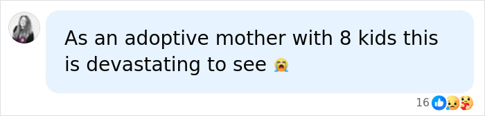 A social media comment from an adoptive mother, sharing a grieving father's devastation after a family tragedy. A social media comment from an adoptive mother, sharing a grieving father's devastation after a family tragedy.