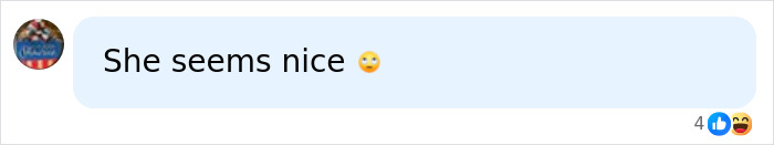A social media comment saying She seems nice with a shocked emoji, relating to the Canadian woman accused of slapping a teen. A social media comment saying She seems nice with a shocked emoji, relating to the Canadian woman accused of slapping a teen.