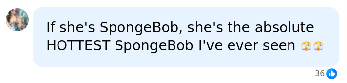 A social media comment praising Stassi Schroeder, calling her the hottest SpongeBob amidst comparisons after SI Swimsuit Runway.