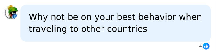 A social media comment questioning behavior when traveling, relevant to the teen son facing Thai jail over airport crime.