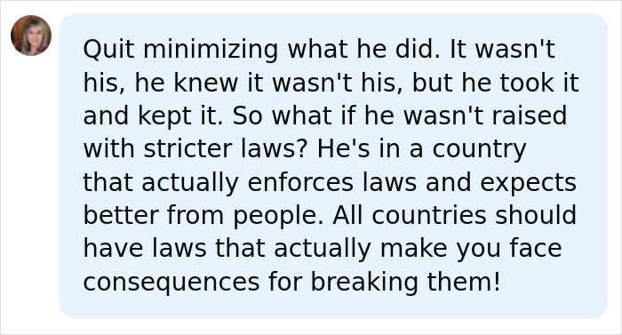 Screenshot of a comment from Mom Breaks Silence post about teen son facing years in Thai jail for alleged airport crime.