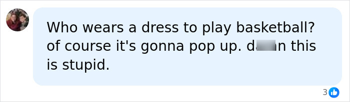 A comment about female athletes' wardrobe malfunctions and unusual uniforms.