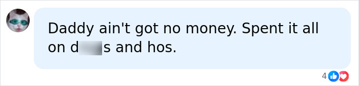 Comment on social media about a TV actor's daughter joining an adult website: 'Daddy ain't got no money.' Comment on social media about a TV actor's daughter joining an adult website: 'Daddy ain't got no money.'