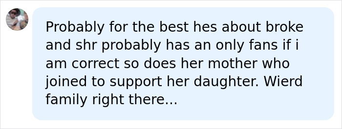A social media comment discussing a daughter joining an adult website, mentioning a nepo baby tag. A social media comment discussing a daughter joining an adult website, mentioning a nepo baby tag.