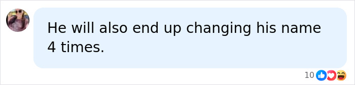 A social media comment predicting name changes for JD Vance's child. Americans point out glaring irony. A social media comment predicting name changes for JD Vance's child. Americans point out glaring irony.