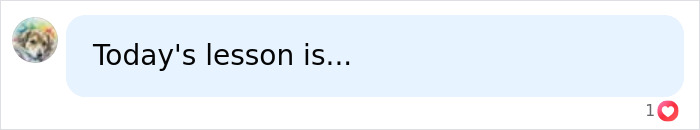A social media comment reading Today's lesson is... relating to an adult star's professor's unexpected reaction. A social media comment reading Today's lesson is... relating to an adult star's professor's unexpected reaction.