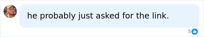 A social media comment reading he probably just asked for the link. referencing an adult star's professor's reaction. A social media comment reading he probably just asked for the link. referencing an adult star's professor's reaction.