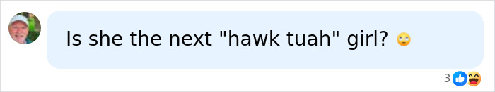Screenshot of a social media comment asking if she is the next hawk tuah girl related to the viral red bikini woman video. Screenshot of a social media comment asking if she is the next hawk tuah girl related to the viral red bikini woman video.