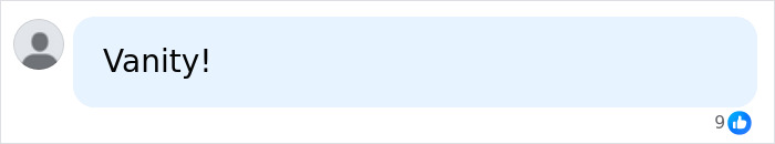 A social media comment with a single word, Vanity, relating to mothers passing away after botched surgery. A social media comment with a single word, Vanity, relating to mothers passing away after botched surgery.