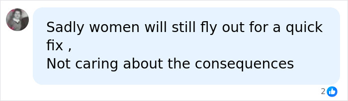 A social media comment discussing women continuing to get surgery despite the risk of botched surgery. A social media comment discussing women continuing to get surgery despite the risk of botched surgery.