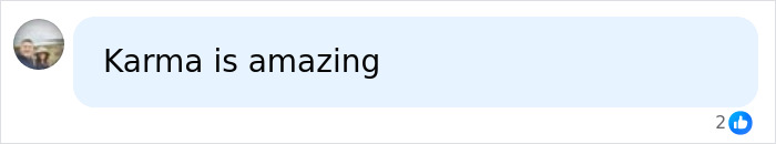 A social media comment stating Karma is amazing, in reference to the Canadian woman accused of slapping a teen. A social media comment stating Karma is amazing, in reference to the Canadian woman accused of slapping a teen.