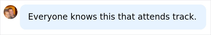 A comment stating everyone who attends track knows about the female athletes' controversial rule.