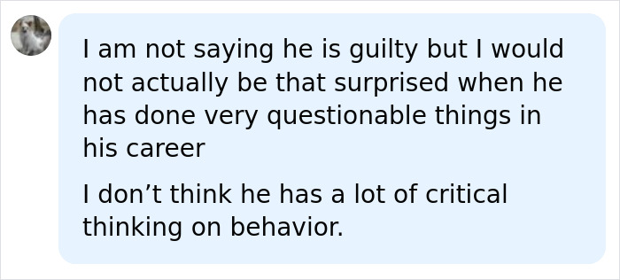 A social media comment about Jared Leto's questionable career and behavior, following new allegations. A social media comment about Jared Leto's questionable career and behavior, following new allegations.