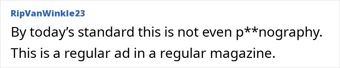 A comment about Playboy rebranding and bunnies, stating that by todays standards this is not even pornography, but a regular ad. A comment about Playboy rebranding and bunnies, stating that by todays standards this is not even pornography, but a regular ad.