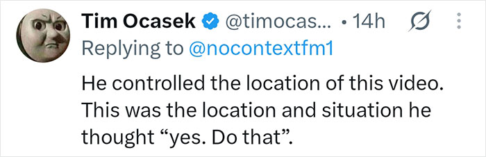 A social media post by Tim Ocasek on the Robbie Williams World Cup moment with white substance on the mic. A social media post by Tim Ocasek on the Robbie Williams World Cup moment with white substance on the mic.