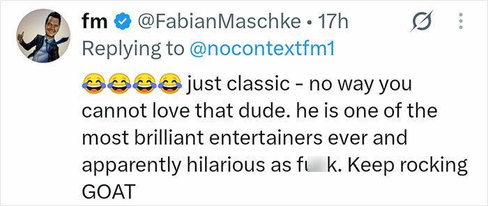 Robbie Williams World Cup moment: fm comment calling Robbie Williams a brilliant entertainer. Robbie Williams World Cup moment: fm comment calling Robbie Williams a brilliant entertainer.