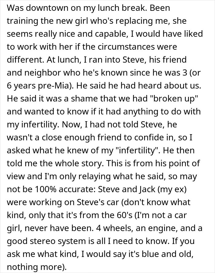 Text post revealing how a future mother-in-law learned details to stop a marriage.