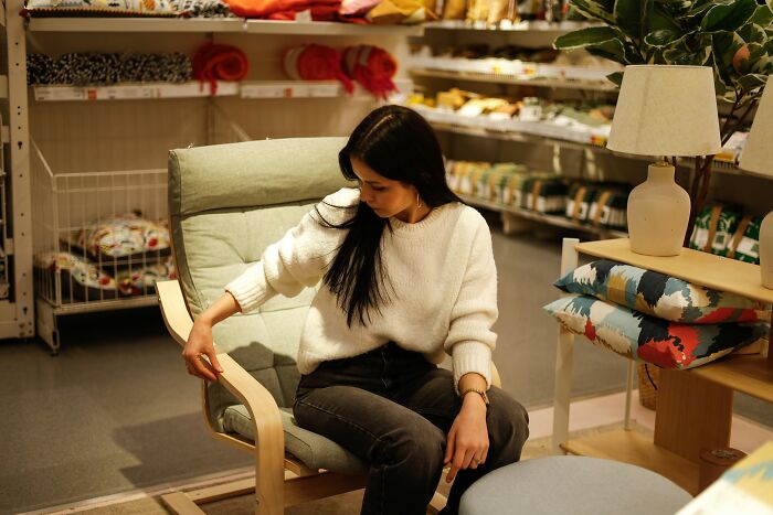 A customer getting scammed by workers in various industries while shopping for furniture.