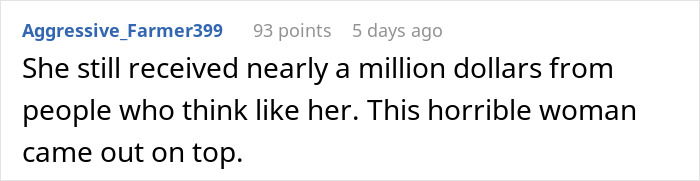 A comment about the Minnesota mom receiving money after using a racial slur against a Black autistic child. A comment about the Minnesota mom receiving money after using a racial slur against a Black autistic child.