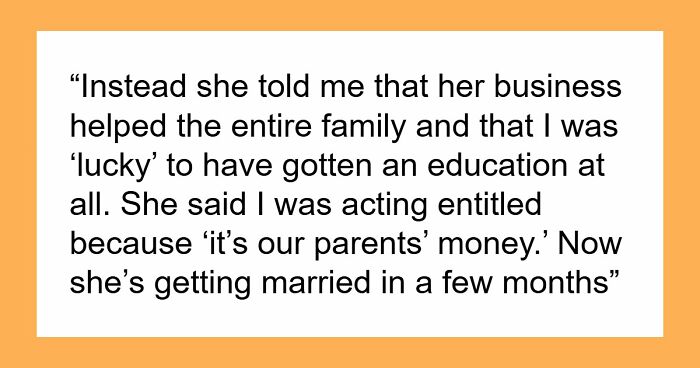 Woman Discovers Her College Fund Was Quietly Handed To Her Sister And Pulls Out Of The Wedding