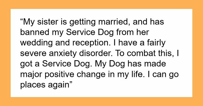 Bride Sparks Wedding Drama By Banning Sibling’s Service Dog, Backstory Reveals The Real Reason Why