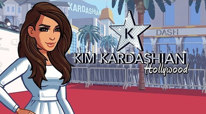 Cartoon of Kim Kardashian for the Kim Kardashian Hollywood phone app, key to why the app hurt so much. Cartoon of Kim Kardashian for the Kim Kardashian Hollywood phone app, key to why the app hurt so much.