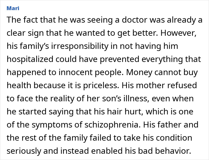 Mari comments on the street fight, mental health, and the importance of family support for the 24-year-old. Mari comments on the street fight, mental health, and the importance of family support for the 24-year-old.