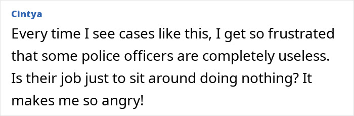 Cintya expresses frustration about the street fight and the perceived incompetence of police officers. Cintya expresses frustration about the street fight and the perceived incompetence of police officers.