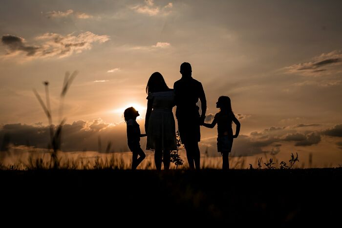 A silhouette of the Jamison family, an unsolved mystery, against a sunset.