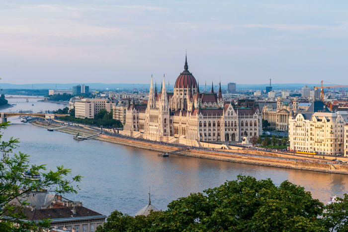The Hungarian Parliament Building in Budapest, a location facing challenges with working in the heat.