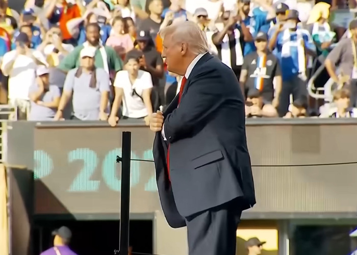 Donald Trump at a public event. Reports say Trump is disrespecting the White House with bad habits, affecting Melania. Donald Trump at a public event. Reports say Trump is disrespecting the White House with bad habits, affecting Melania.