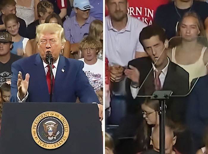 Trump Rally Member Brutally Mocks Him Right Behind His Back In Hilarious Viral Video