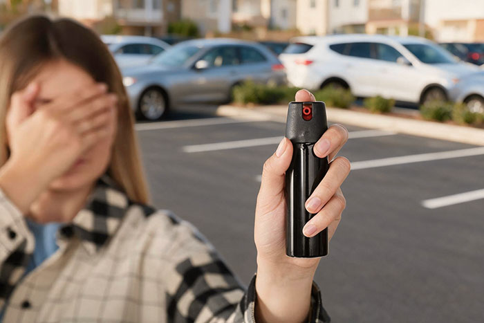 Woman forgets she has an identical twin, holds pepper-spray, nearly peppersprays the guy mistaking her for her sis. Woman forgets she has an identical twin, holds pepper-spray, nearly peppersprays the guy mistaking her for her sis.