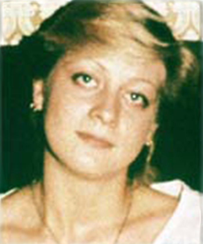 Close-up of a young woman, one of the friends whose names became known across the nation.