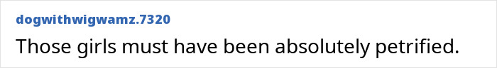 Screenshot of an online comment expressing the fear women near Britains railway stations experienced.