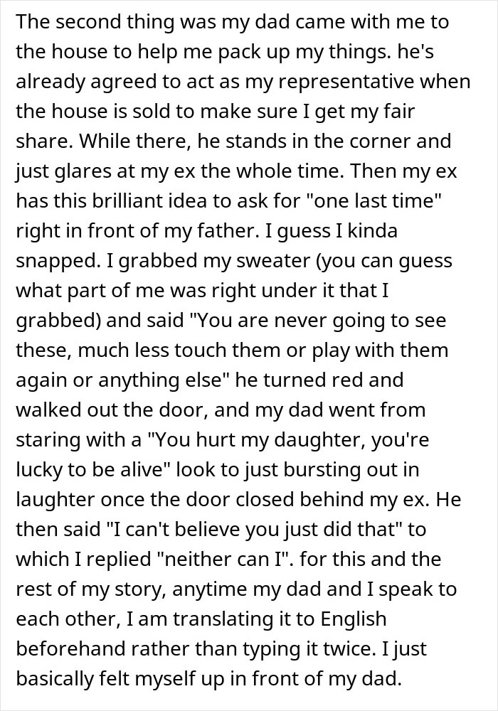 A woman stands up for herself against her ex, asserting her independence in a heated exchange about their relationship.
