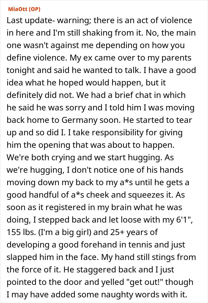 Text post about a future mother-in-law calling a woman defective and trying to stop a marriage.