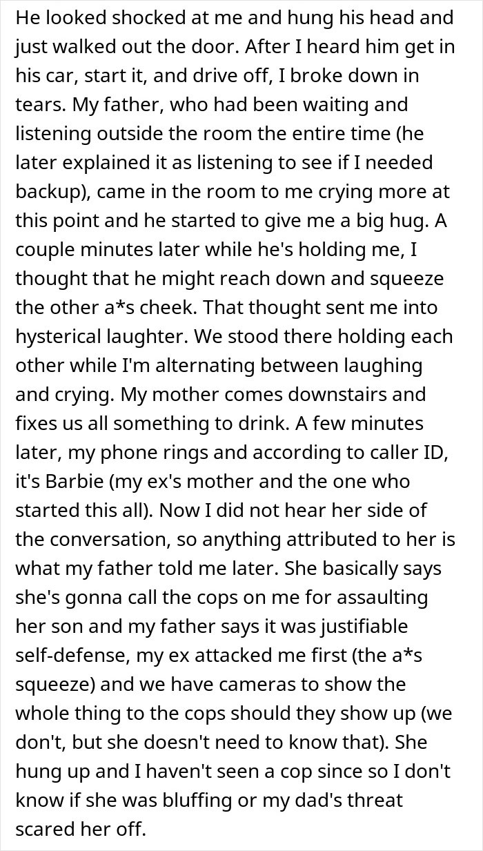 Text post detailing the aftermath of a future mother-in-law trying to stop a marriage.