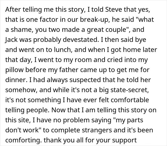 A woman recounts crying into her pillow after her breakup, revealing personal details her future mother-in-law exploited.