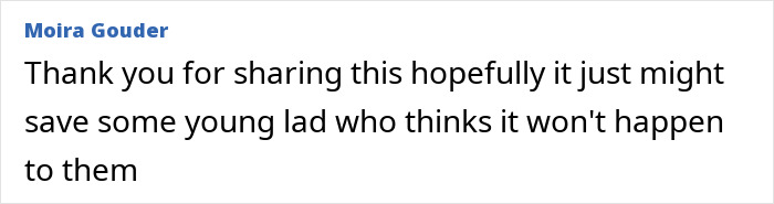 A comment from Moira Gouder on awareness about normal private parts and red flag signs for young men. A comment from Moira Gouder on awareness about normal private parts and red flag signs for young men.